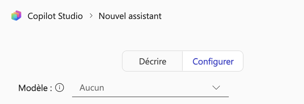 Onglets Décrire et Configurer
