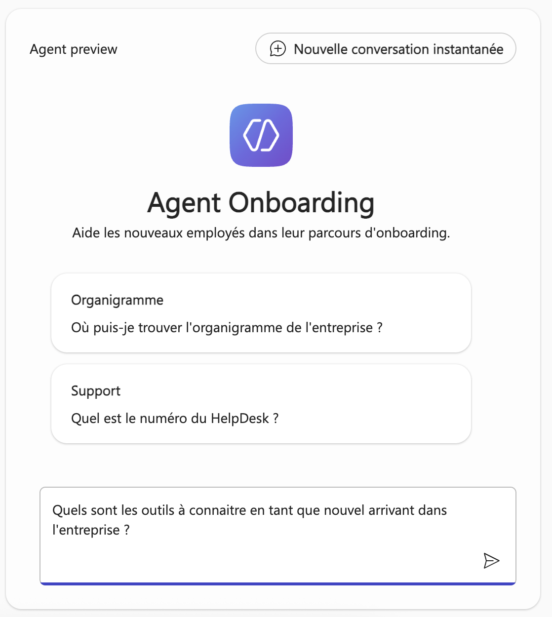Test d'un prompt dans l'agent
