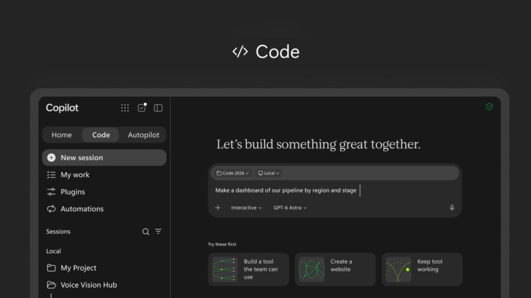 Copilot Code : création d'un tableau de bord en langage naturel