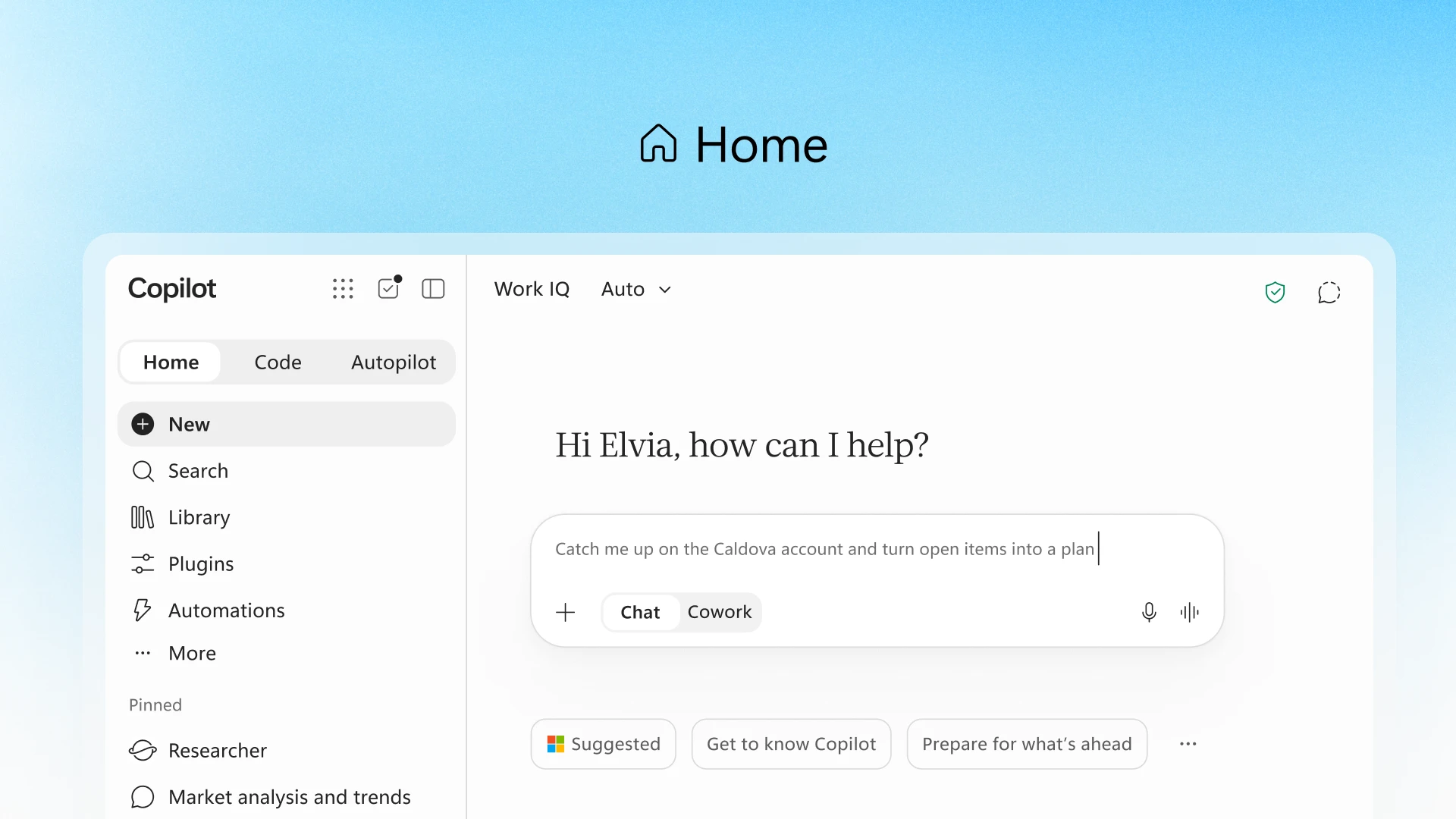 Copilot Home : Chat et Cowork réunis dans un point d'entrée unique