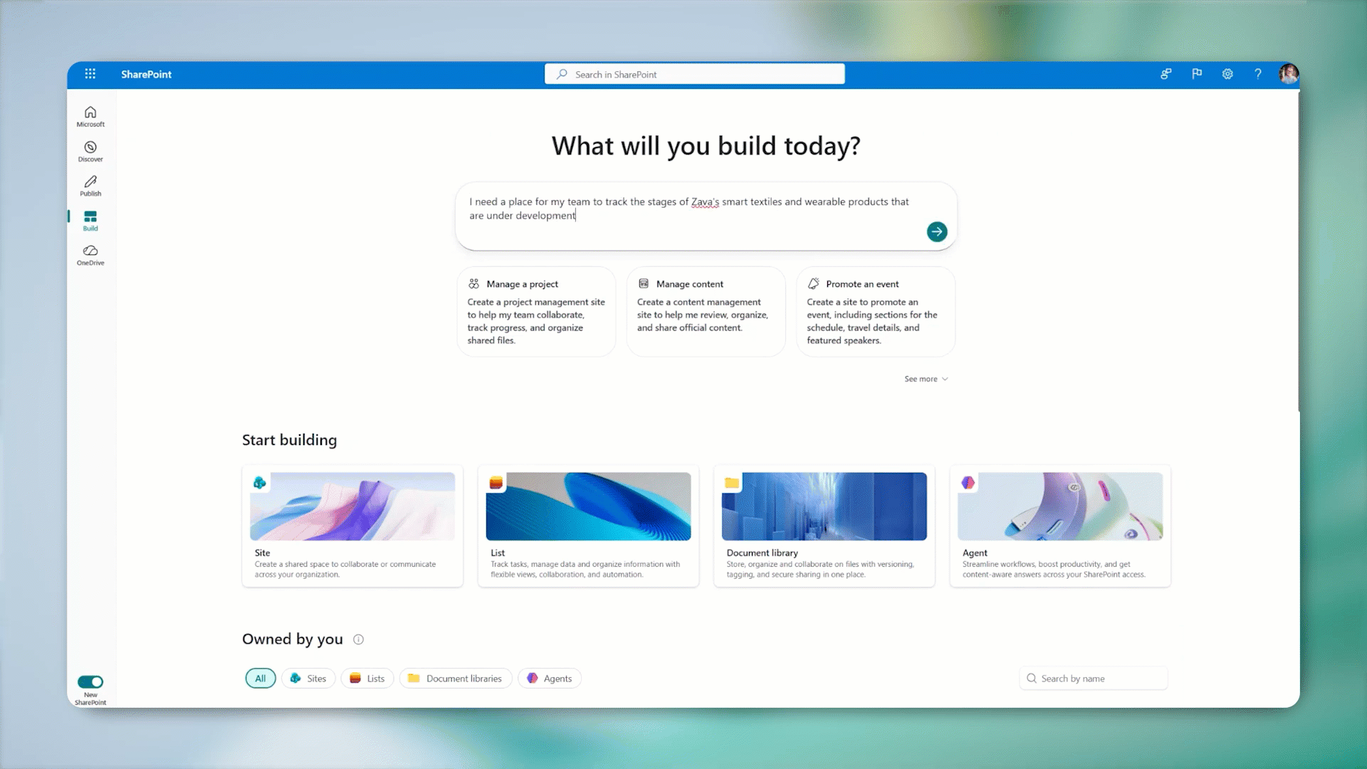 Création d'un site SharePoint avec l'IA en langage naturel