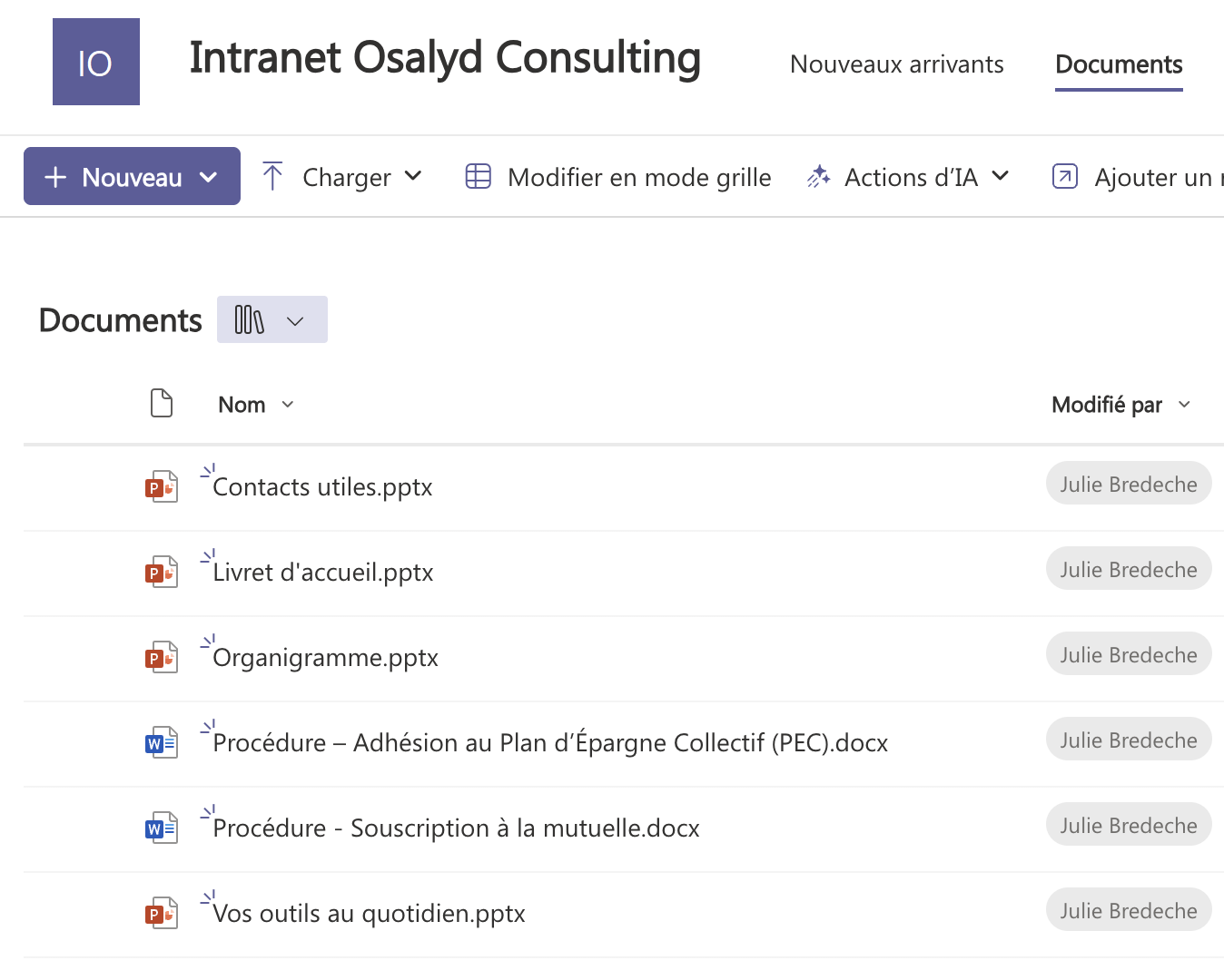 Intranet SharePoint comme source de connaissances