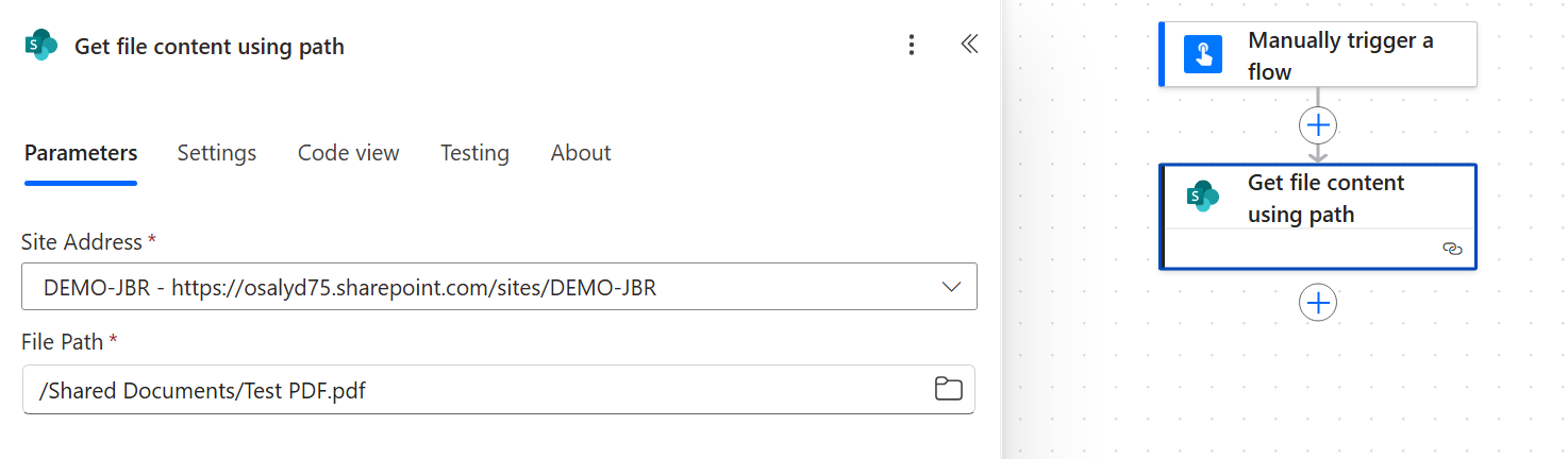 Récupération du contenu PDF dans Power Automate