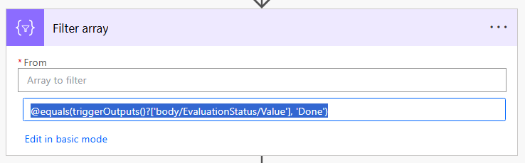 Action Filter Array Trigger Condition Advanced Mode