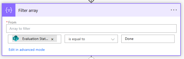 Action Filter Array Trigger Condition