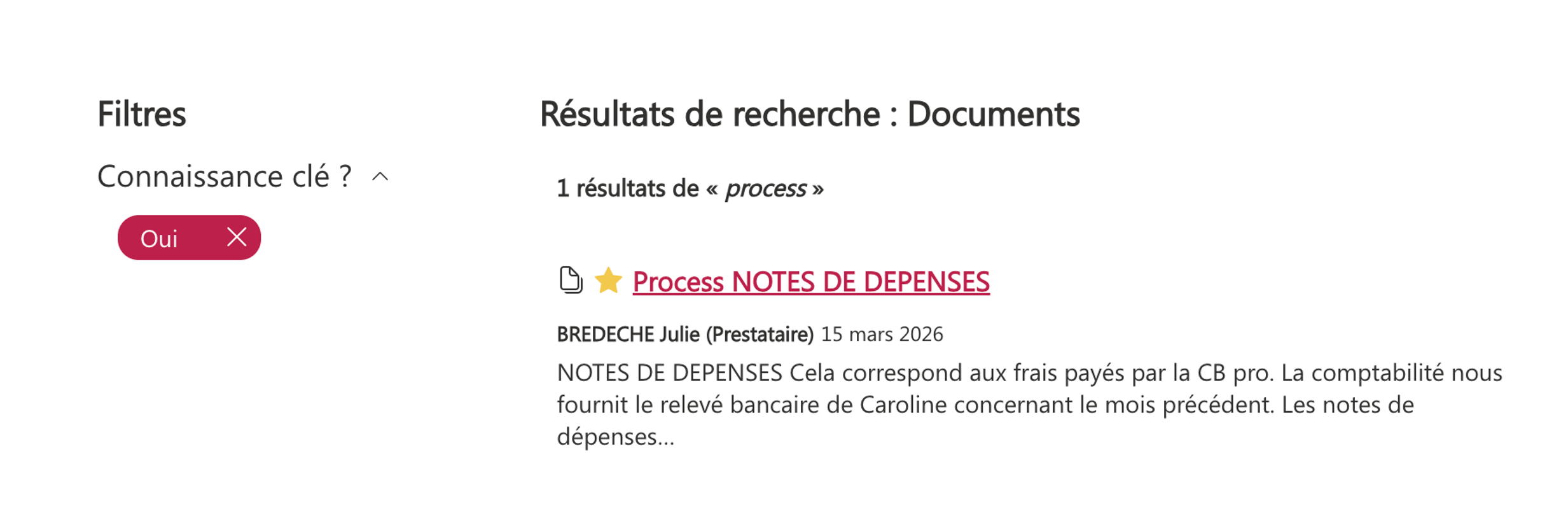 Recherche connaissance clé